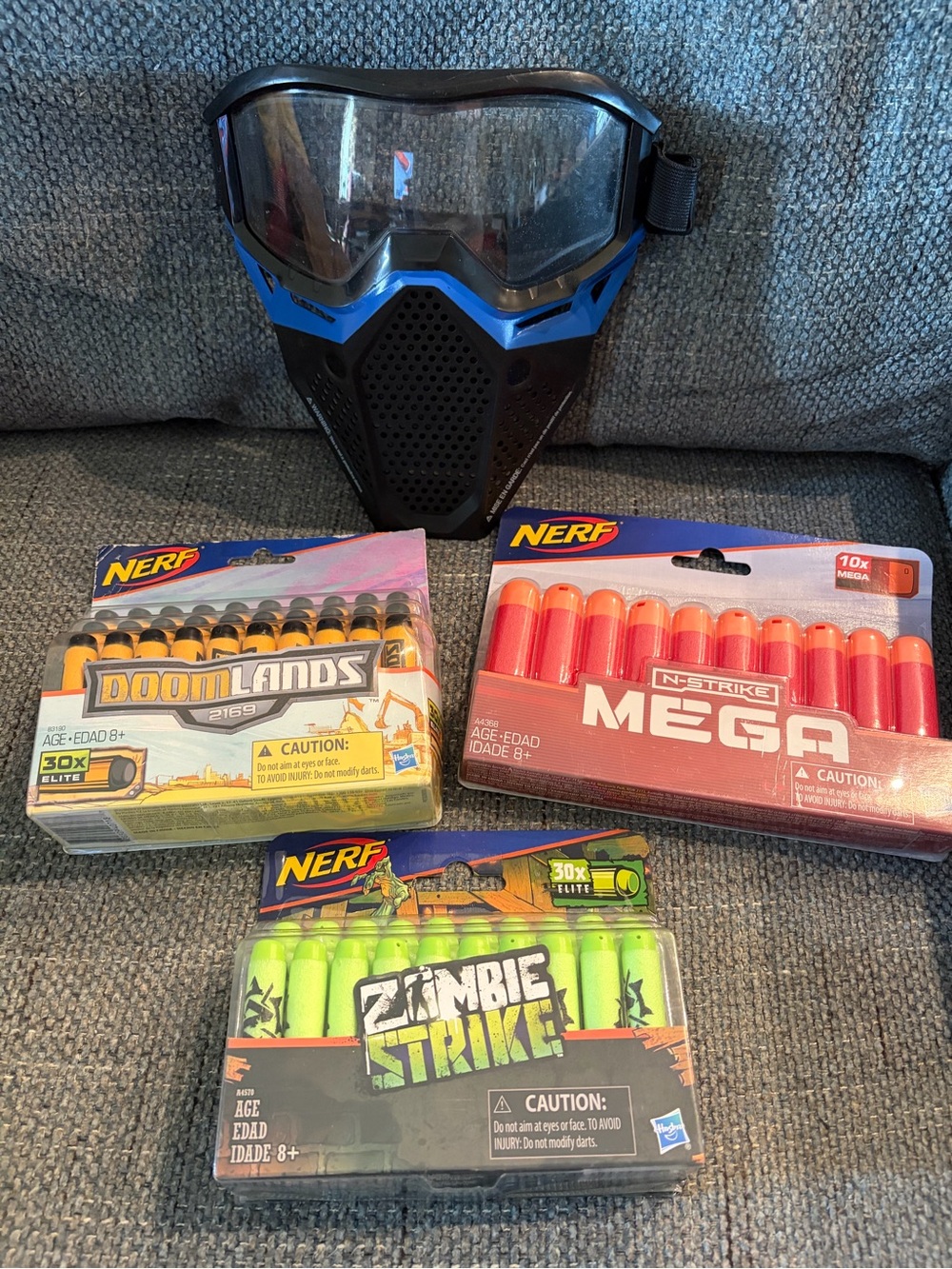 Nerf Foam Dart Variety Packs with Blue Tactical Mask